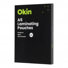 Okin Laminating Pouches A5 Gloss 80mic, Pack of 100